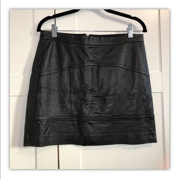 Madewell Black Leather Pebbled Mini Skirt 6 - Picture 5 of 8